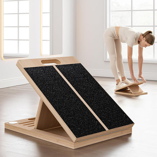 Frylr Portable Wooden Slant Board for Calf Stretching and Exercise