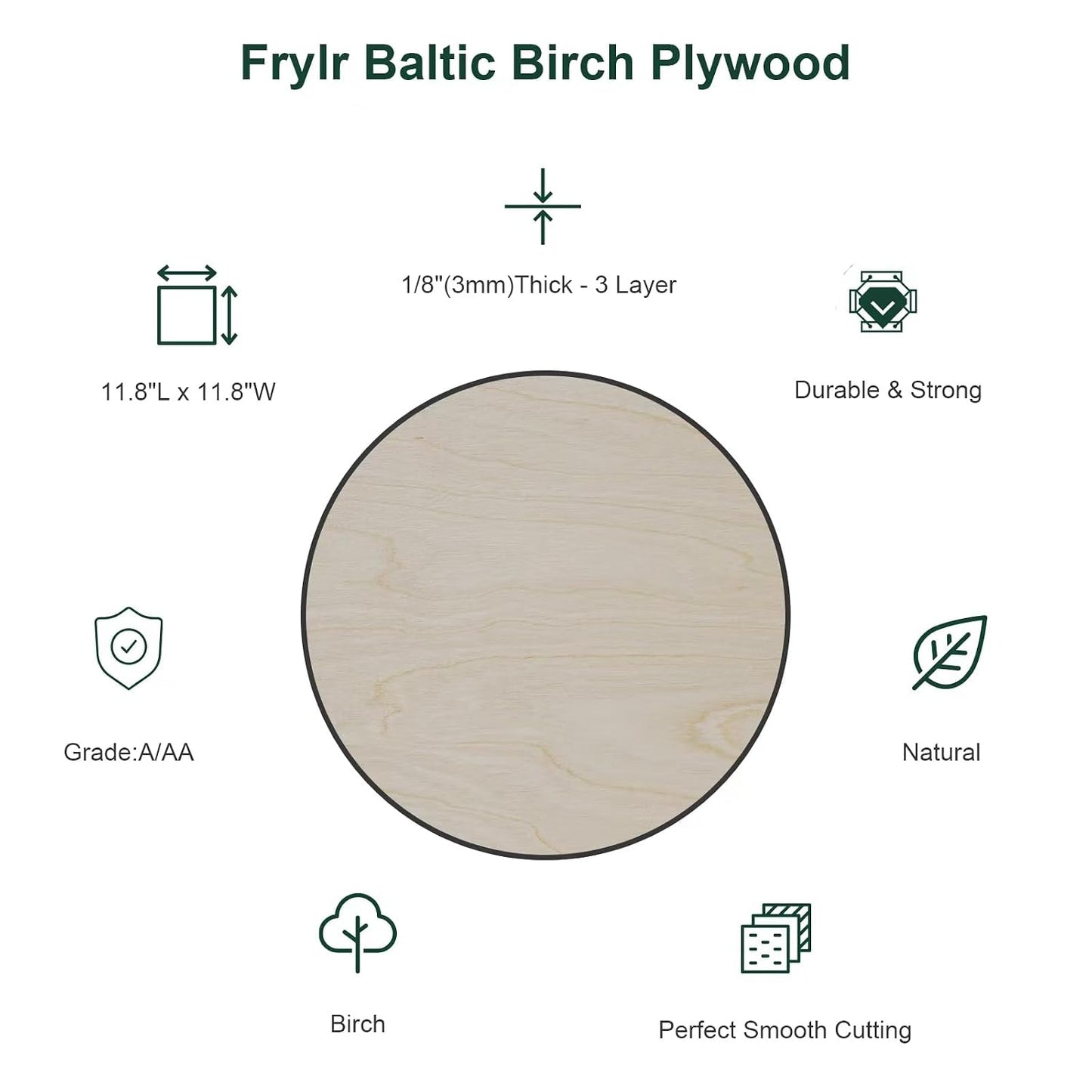 Frylr 12"*12"*1/8" Thickness Premium Baltic Birch Plywood
