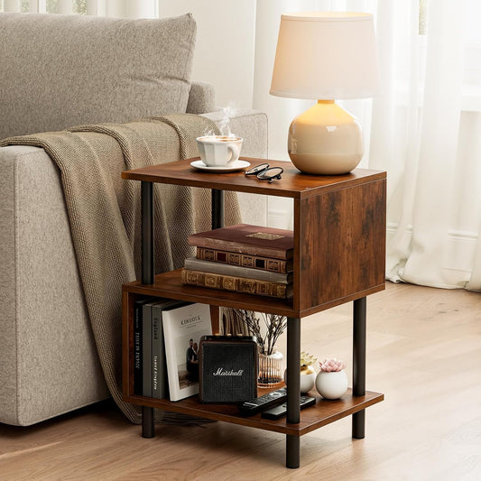 Frylr Side Table, Night Stand and End Table with Reinforced Metal Frame