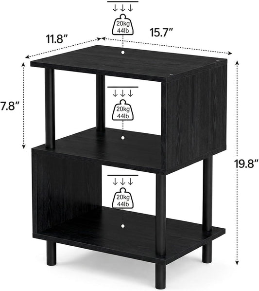 Frylr Side Table, Night Stand and End Table with Reinforced Metal Frame