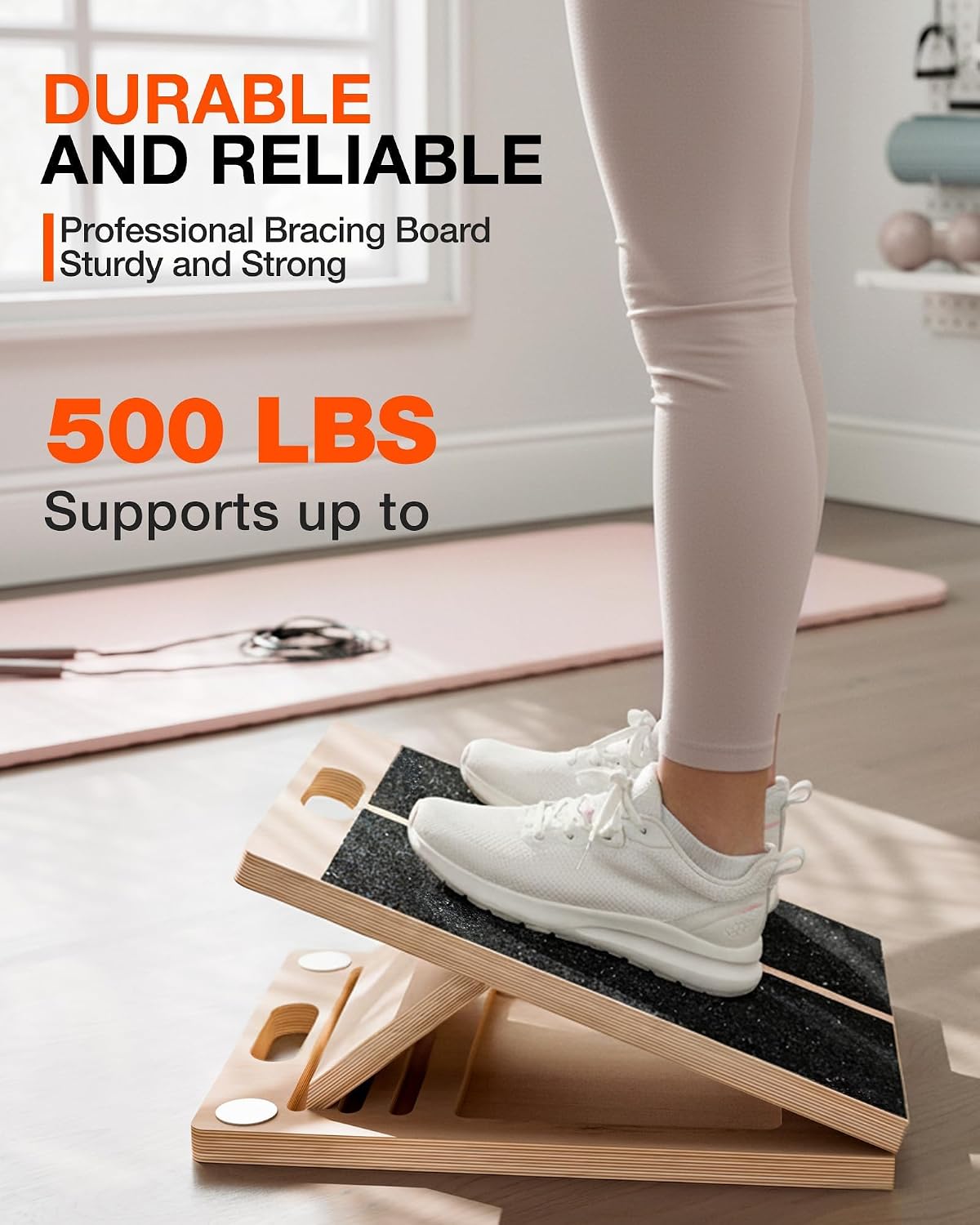 Frylr Portable Wooden Slant Board for Calf Stretching and Exercise