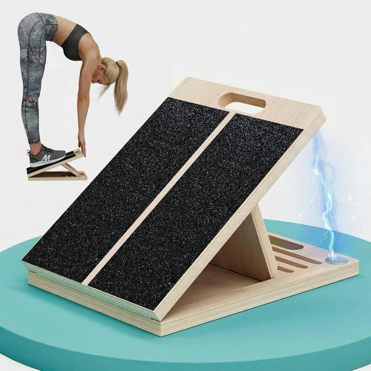 Frylr Portable Wooden Slant Board for Calf Stretching and Exercise