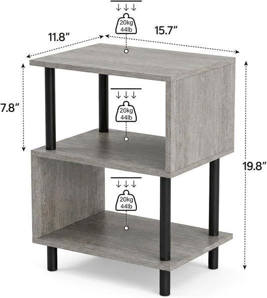Frylr Side Table, Night Stand and End Table with Reinforced Metal Frame